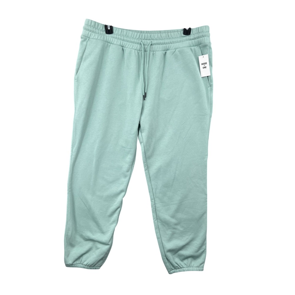 Mode of One Mens Fleece Sweatpants Blue Fin‎ Green XXL Relaxed NWT - Picture 2 of 7